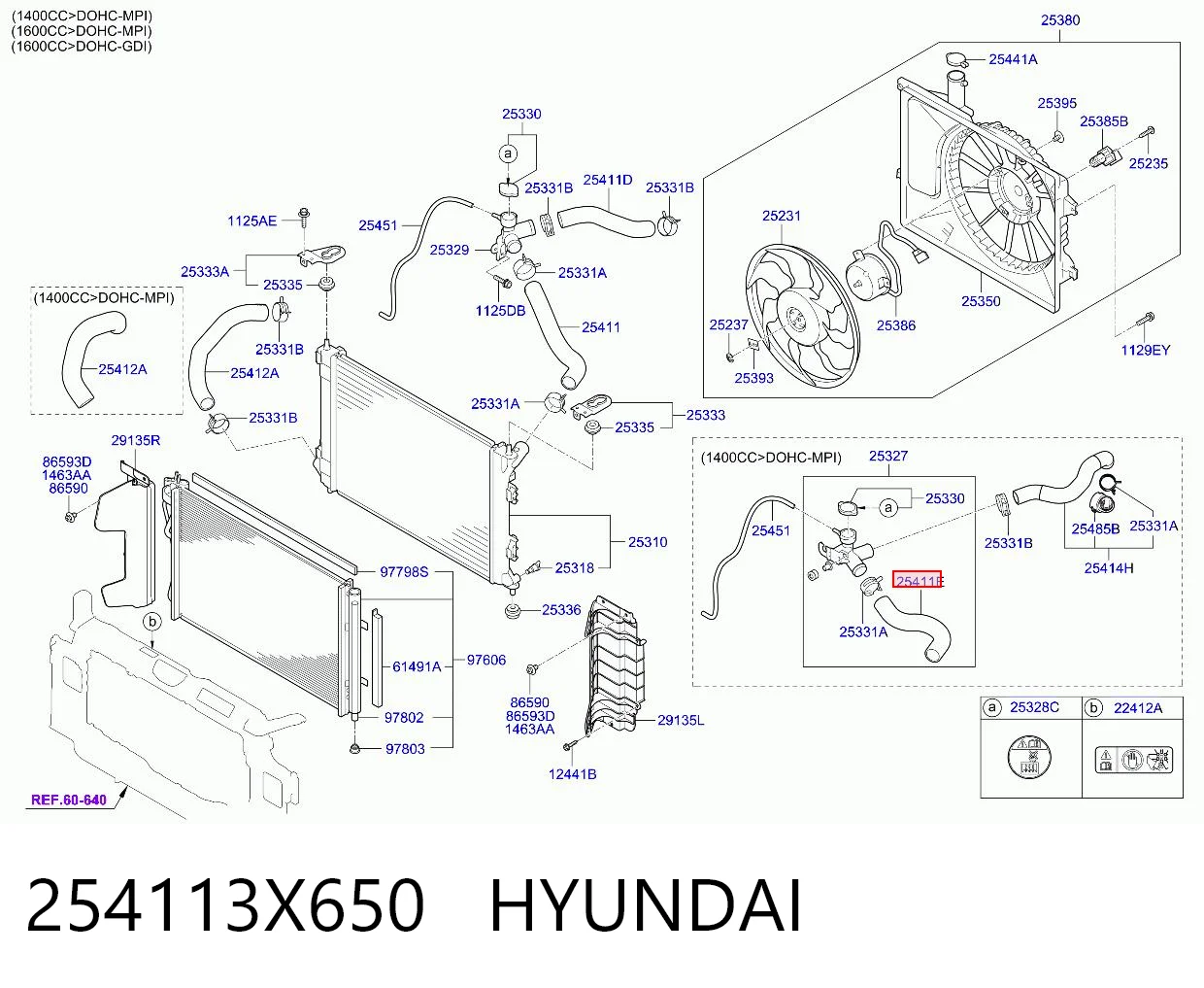 254113X650 Hyundai/Kia Шланг системы охлаждения