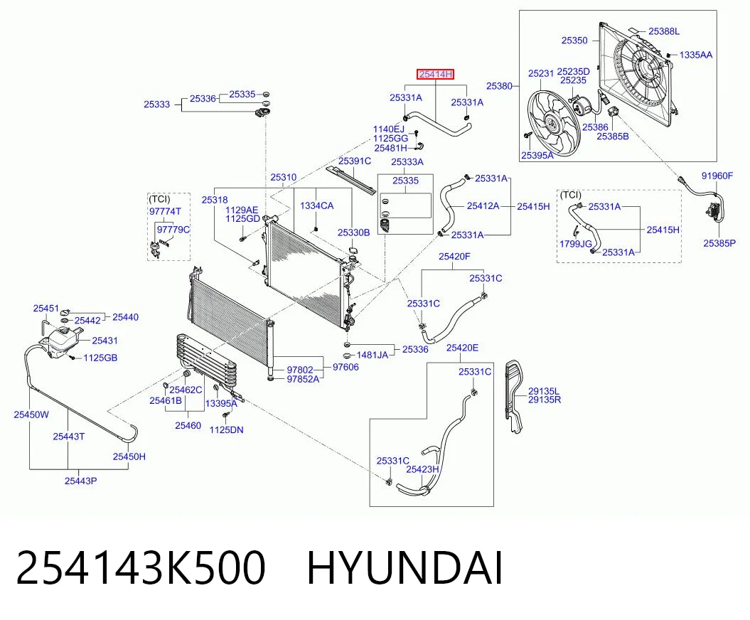 254143K500 Hyundai/Kia Шланг системы охлаждения