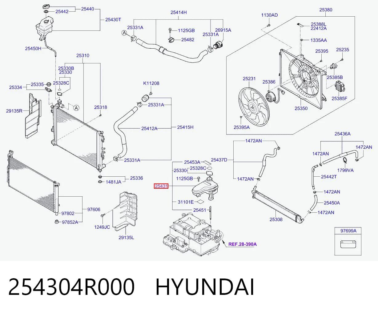 254304R000 Hyundai/Kia Расширительный бачок охлаждения