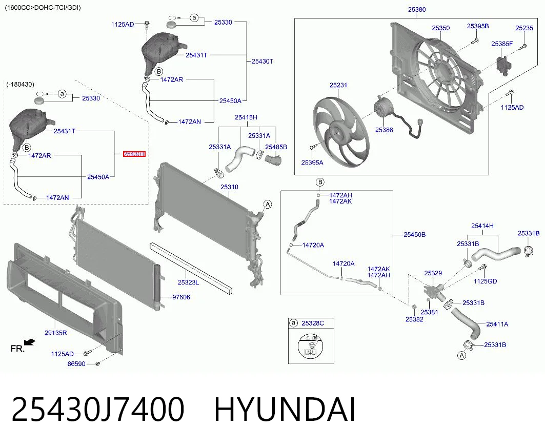 25430J7400 Hyundai/Kia Расширительный бачок охлаждения