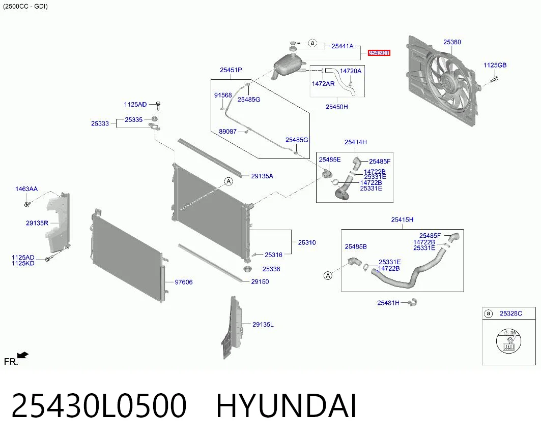 25430L0500 Hyundai/Kia Расширительный бачок охлаждения