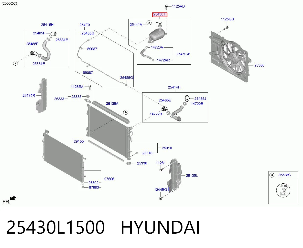 25430L1500 Hyundai/Kia Расширительный бачок охлаждения