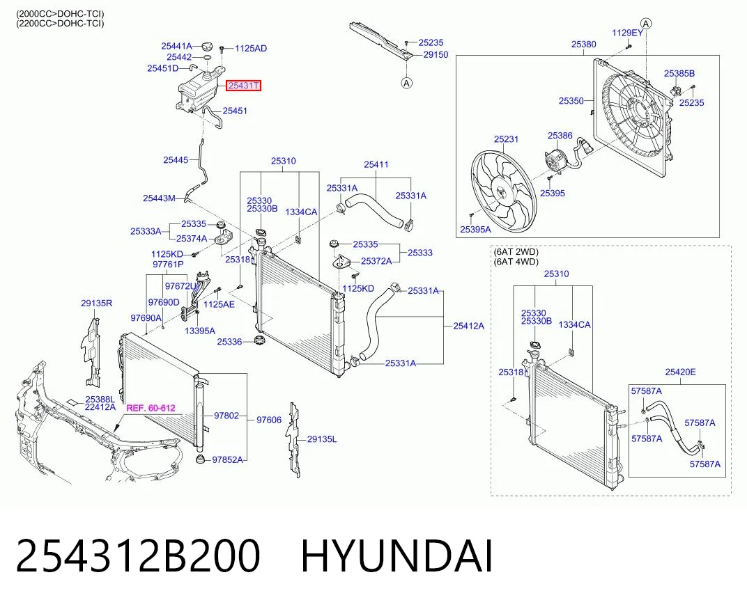 254312B200 Hyundai/Kia Расширительный бачок охлаждения