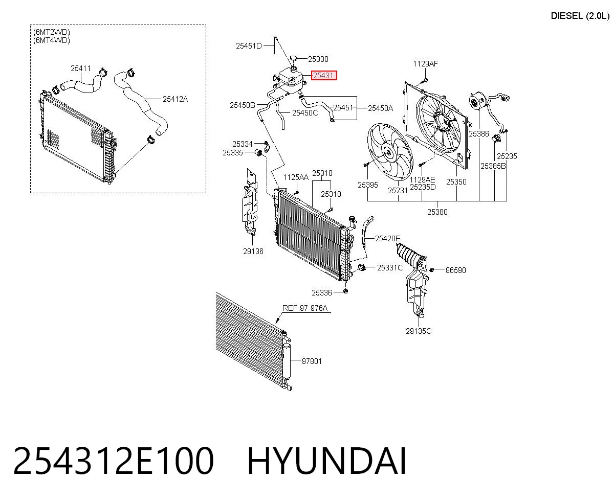 254312E100 Hyundai/Kia Расширительный бачок охлаждения