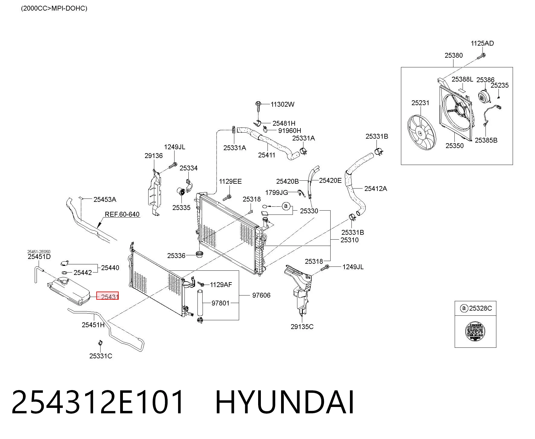 254312E101 Hyundai/Kia Расширительный бачок охлаждения
