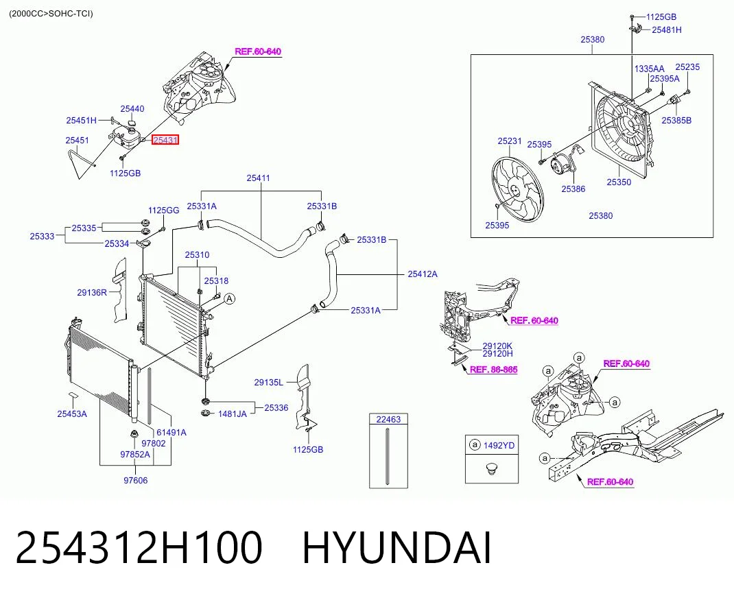 254312H100 Hyundai/Kia Расширительный бачок охлаждения