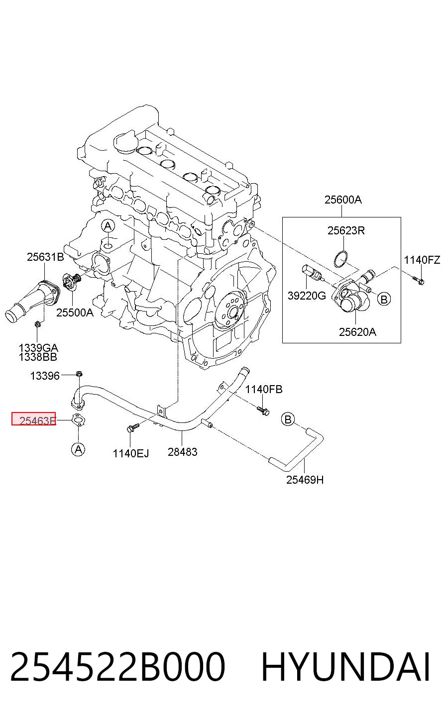 254522B000 Hyundai/Kia Прокладка термостата