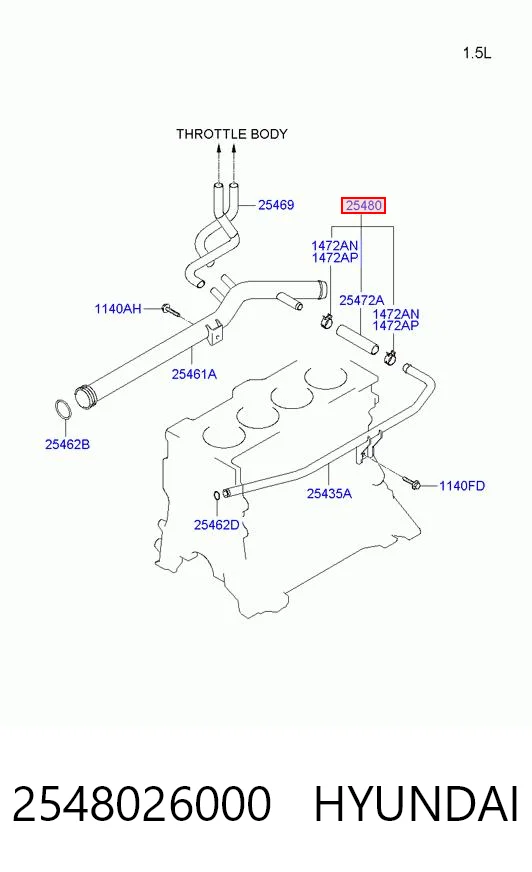 Патрубок термостата Onnuri GHSH072