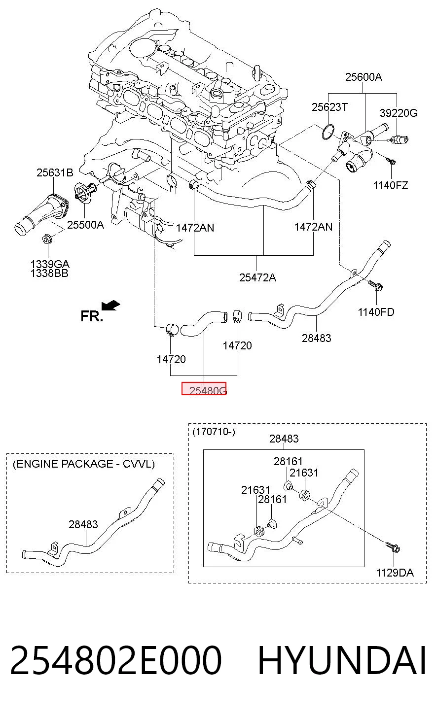 254802E000 Hyundai/Kia Шланг системы охлаждения