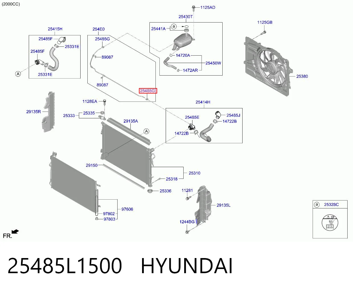 25485L1500 Hyundai/Kia Тройник системы охлаждения