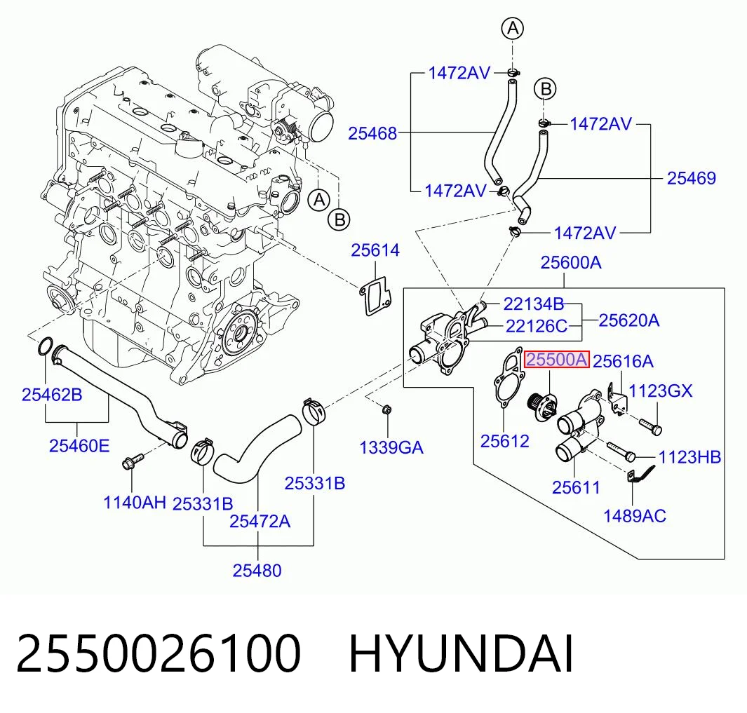 2550026100 Hyundai/Kia Авто термостат