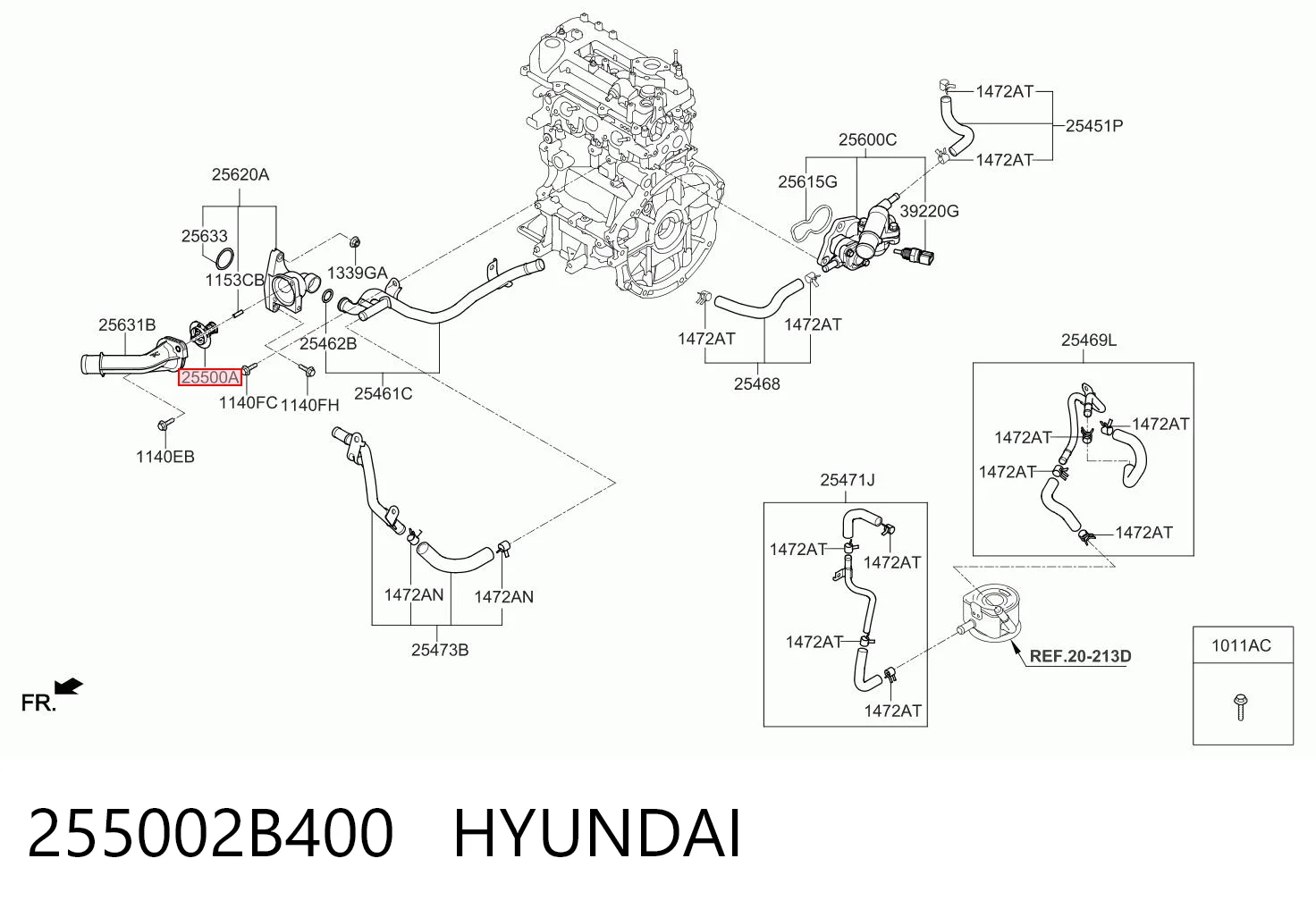 255002B400 Hyundai/Kia Авто термостат