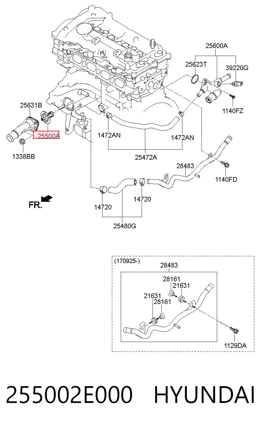 255002E000 Hyundai/Kia Авто термостат