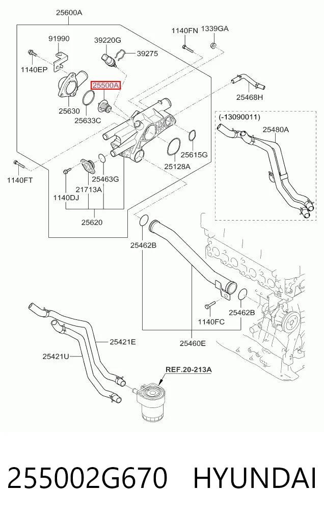255002G670 Hyundai/Kia Авто термостат