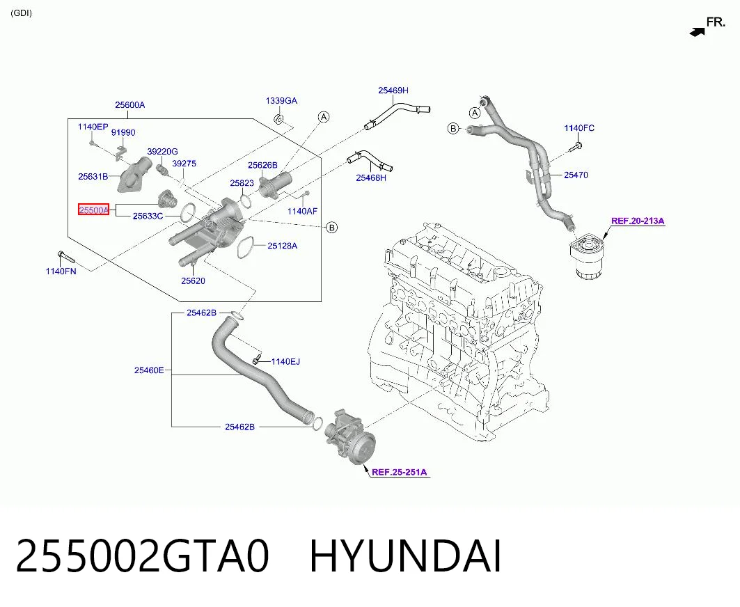 255002GTA0 Hyundai/Kia Авто термостат