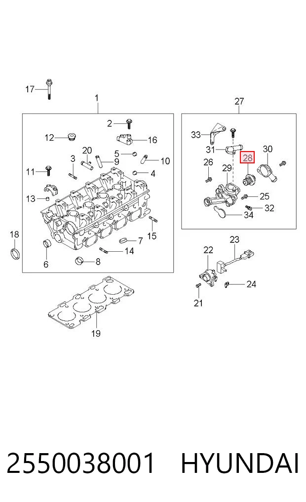 2550038001 Hyundai/Kia Авто термостат
