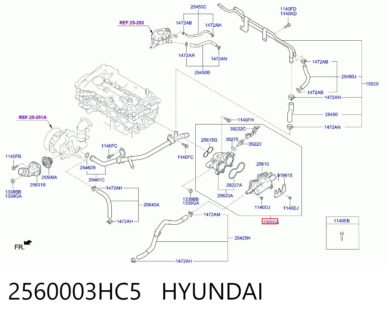 2560003HC5 Hyundai/Kia Корпус термостата в сборе
