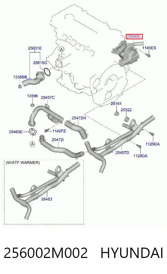 256002M002 Hyundai/Kia Корпус термостата в сборе