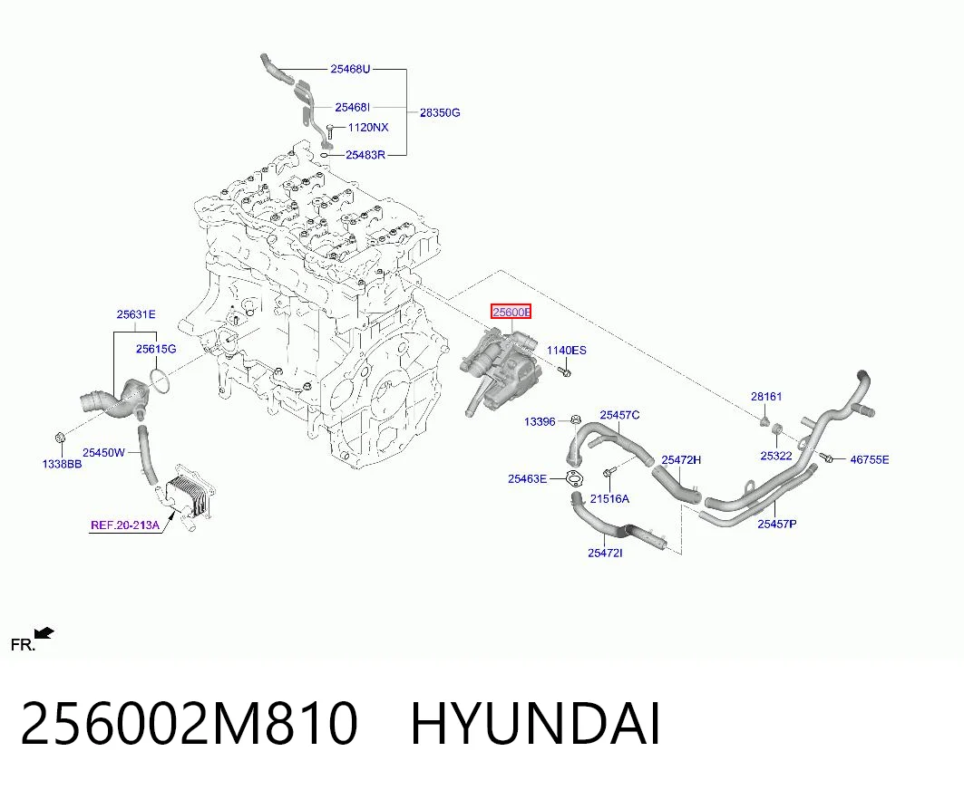 Корпус термостата в сборе на Hyundai KONA  OS