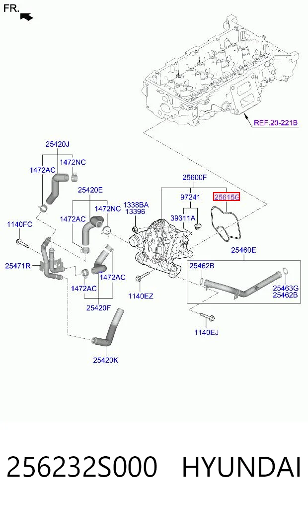 Прокладка термостата на Hyundai Sonata VIII DN8
