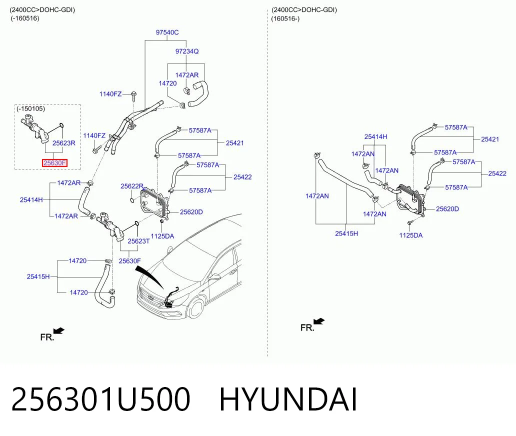256301U500 Hyundai/Kia Электро подогреватель охлаждающей жидкости