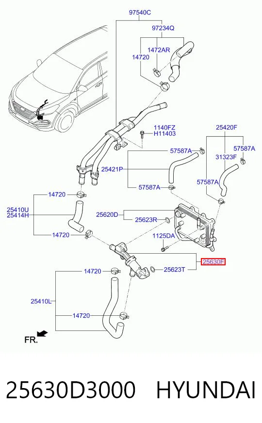 25630D3000 Hyundai/Kia Регулирующий клапан охлаждающей жидкости
