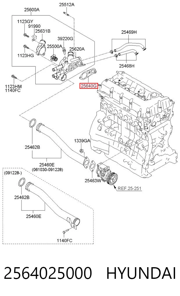 2564025000 Hyundai/Kia Прокладка термостата