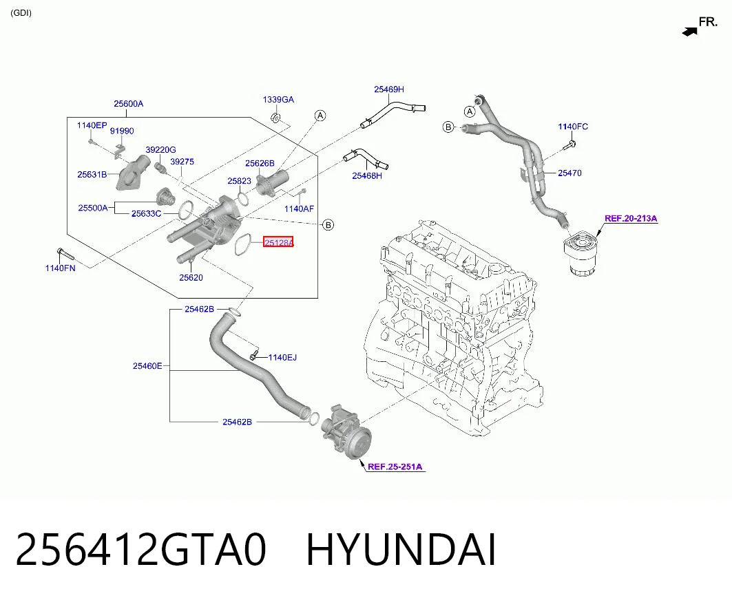 256412GTA0 Hyundai/Kia Прокладка термостата