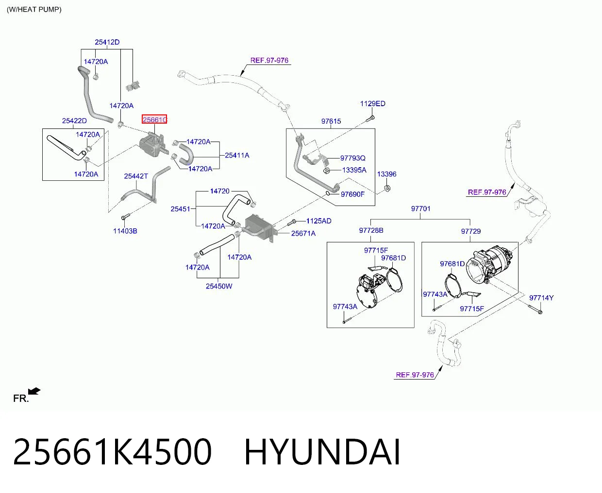 25661K4500 Hyundai/Kia Регулирующий клапан охлаждающей жидкости