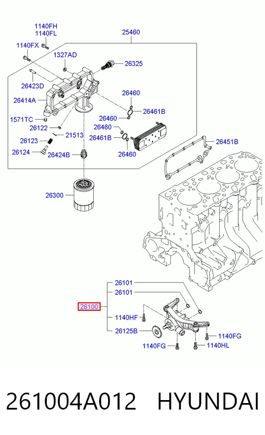 Масляный насос 261004A010 Mitsubishi