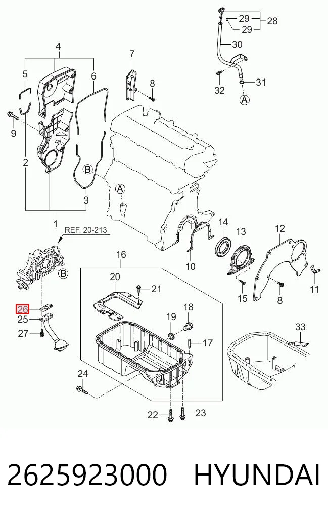 2625923000 Hyundai/Kia Прокладка маслозаборника
