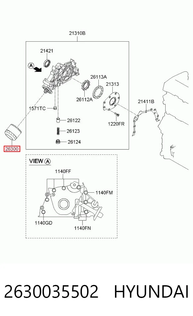 2630035502 Hyundai/Kia Масляный фильтр двигателя