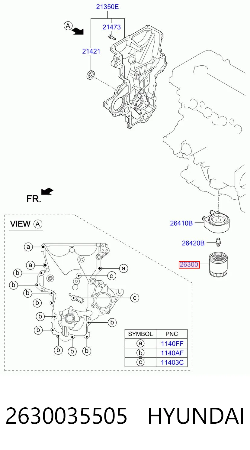 2630035505 Hyundai/Kia Масляный фильтр двигателя