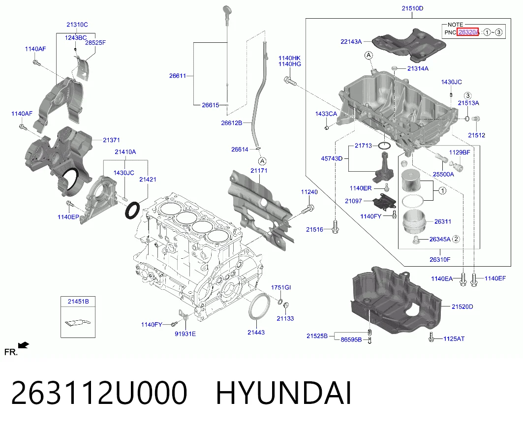 263112U000 Hyundai/Kia Масляный фильтр двигателя