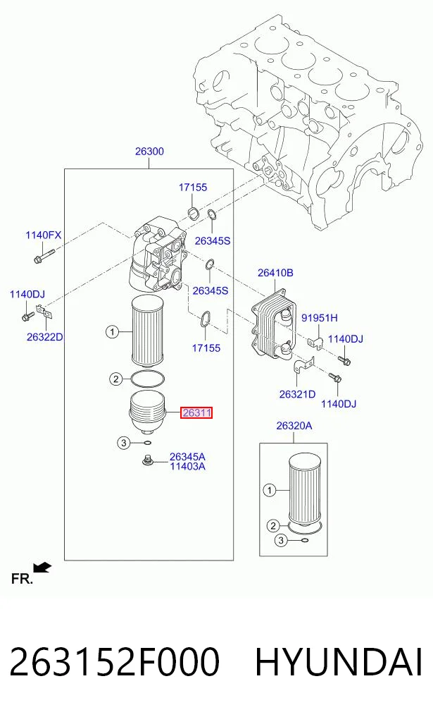 263152F000 Hyundai/Kia Крышка масляного фильтра