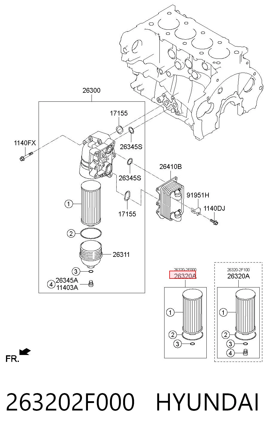 263202F000 Hyundai/Kia Масляный фильтр двигателя