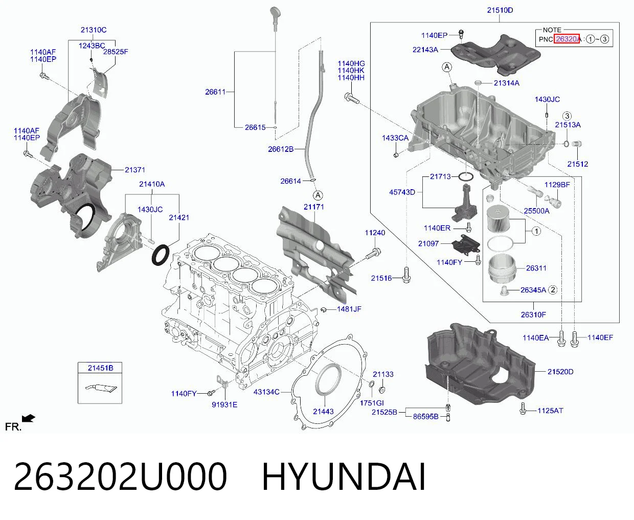 263202U000 Hyundai/Kia Масляный фильтр двигателя