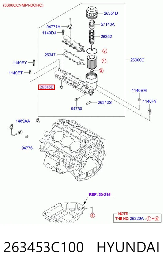 263453C100 Hyundai/Kia Сальник коленвала двигателя, задний
