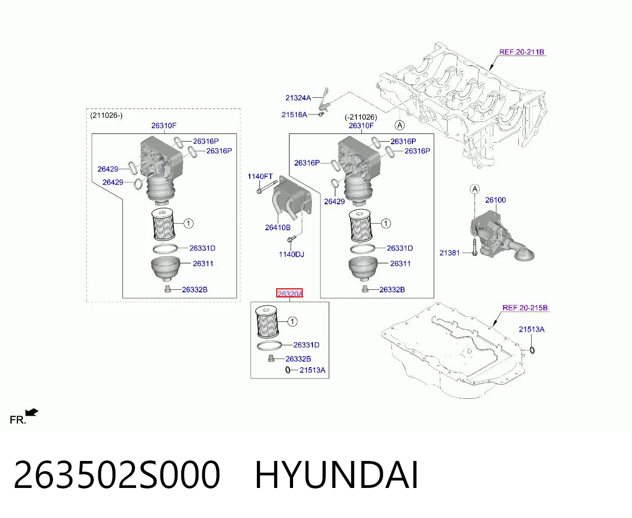 263502S000 Hyundai/Kia Масляный фильтр двигателя
