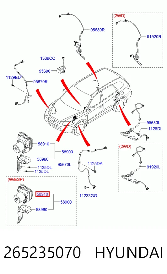 Блок ABS гидравлический на Hyundai Santa Fe II CM