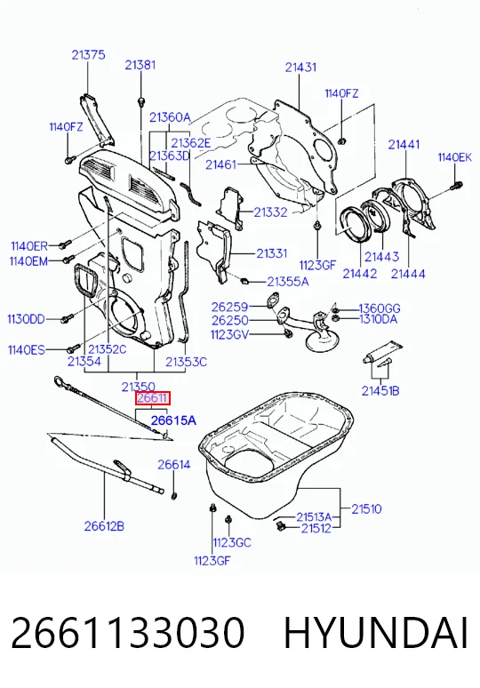 Щуп (индикатор) уровня масла в двигателе Hyundai Sonata 3 Y-3