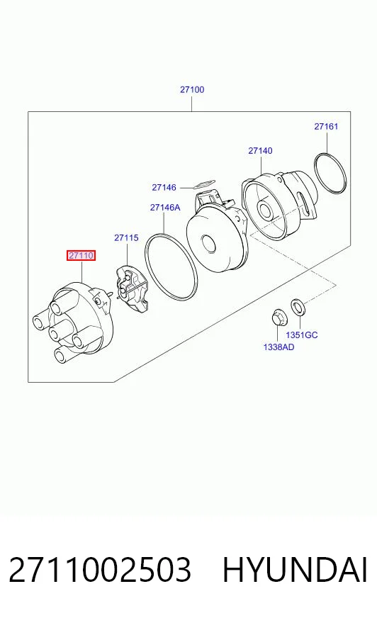K10505OEM Korea (oem) Крышка распределителя зажигания
