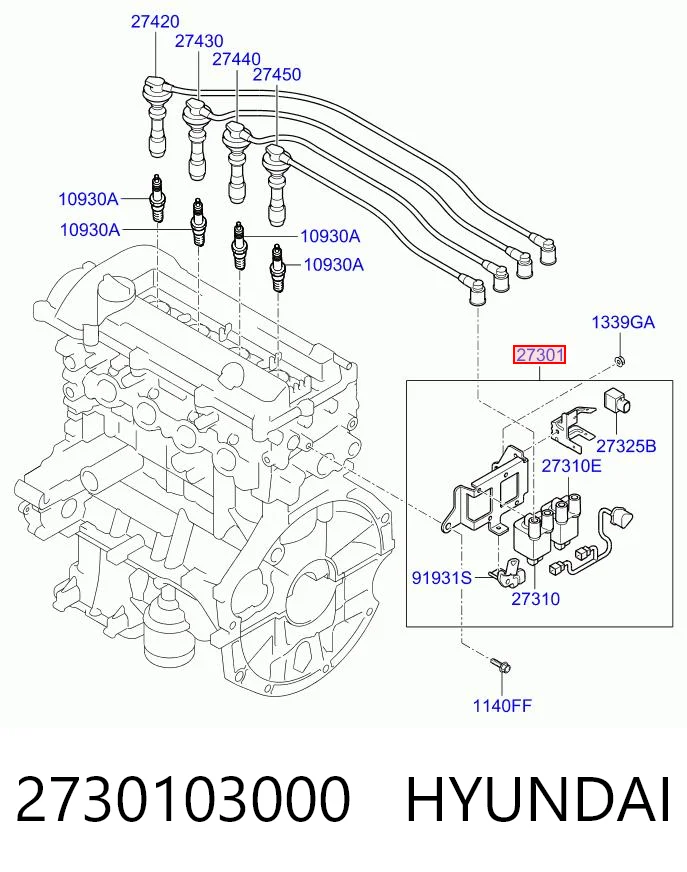 2730103000 Hyundai/Kia Катушка зажигания