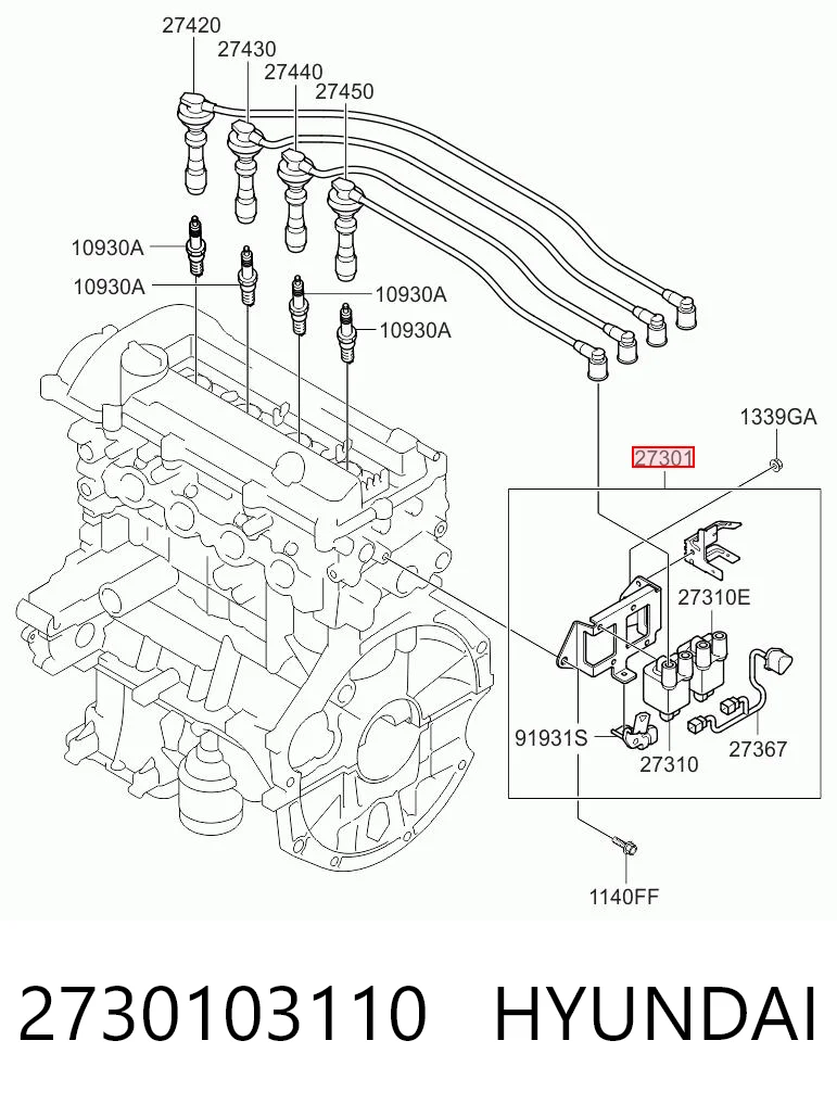 2730103110 Hyundai/Kia Катушка зажигания