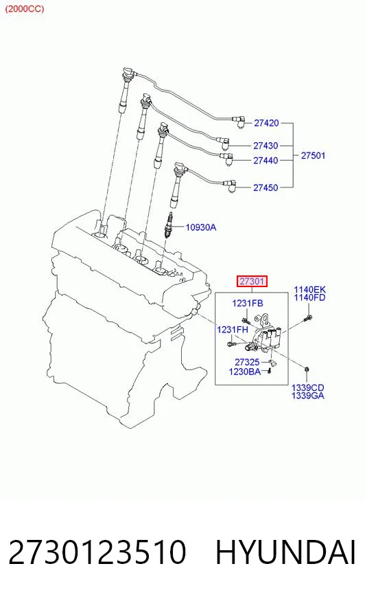 2730123510 Hyundai/Kia Катушка зажигания