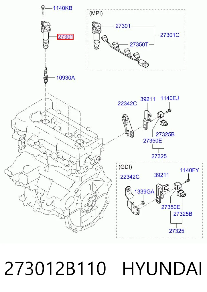273012B110 Hyundai/Kia Катушка зажигания