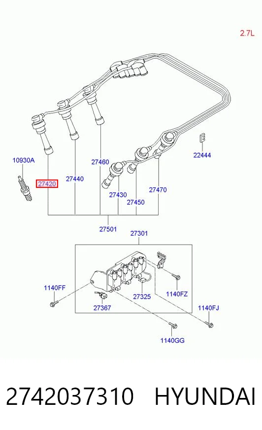 2742037310 Hyundai/Kia Провода высоковольтные