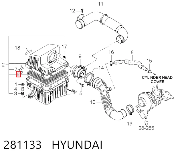 281133 Hyundai/Kia Воздушный фильтр двигателя