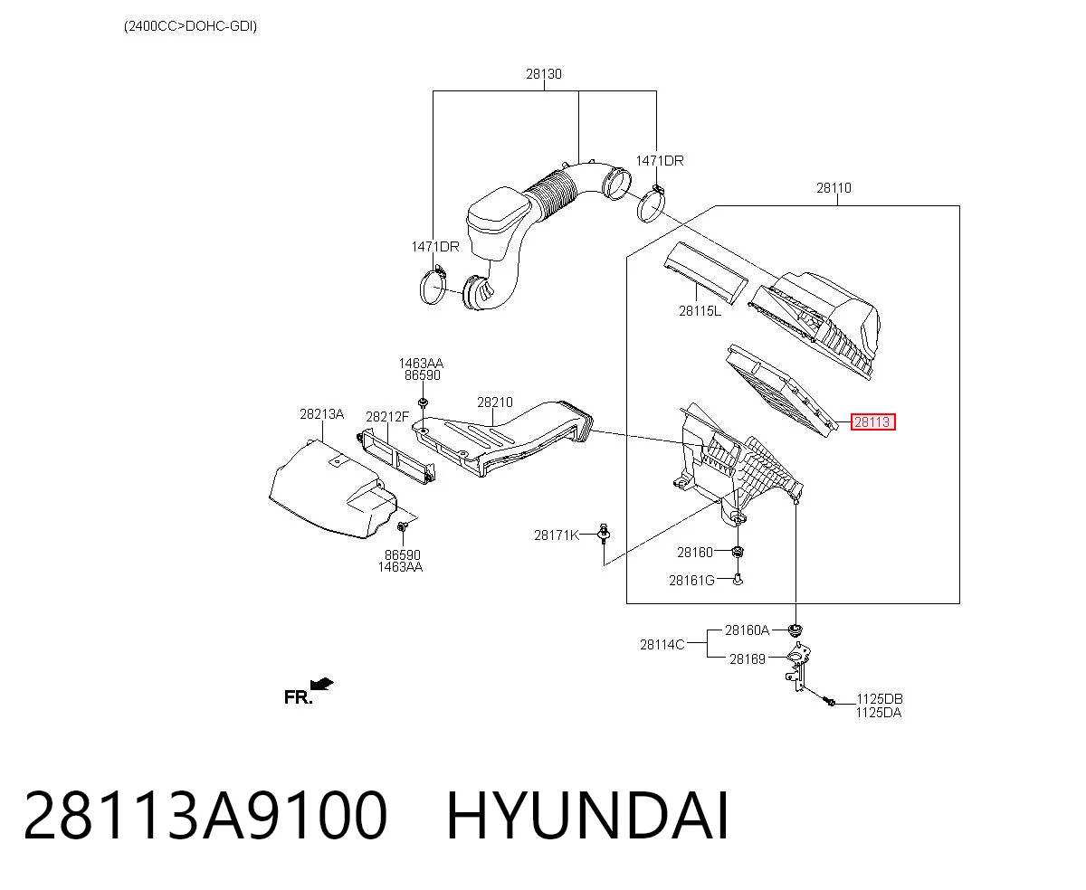 28113A9100 Hyundai/Kia Воздушный фильтр двигателя