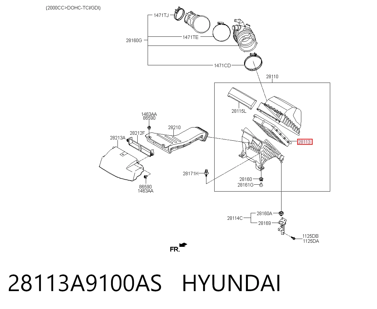 28113A9100AS Hyundai/Kia Воздушный фильтр двигателя
